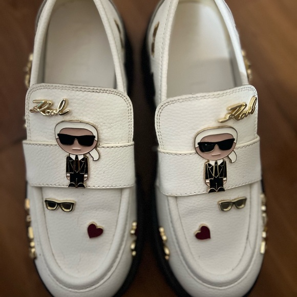 Karl Lagerfeld White Loafers - Picture 5 of 6